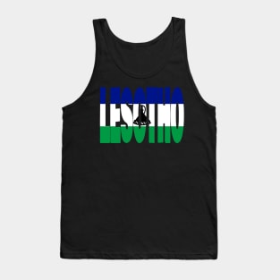 Lesotho flag stencil Tank Top